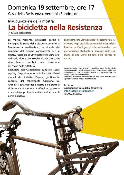 Immagine: bicicletta nella resistenza mostra