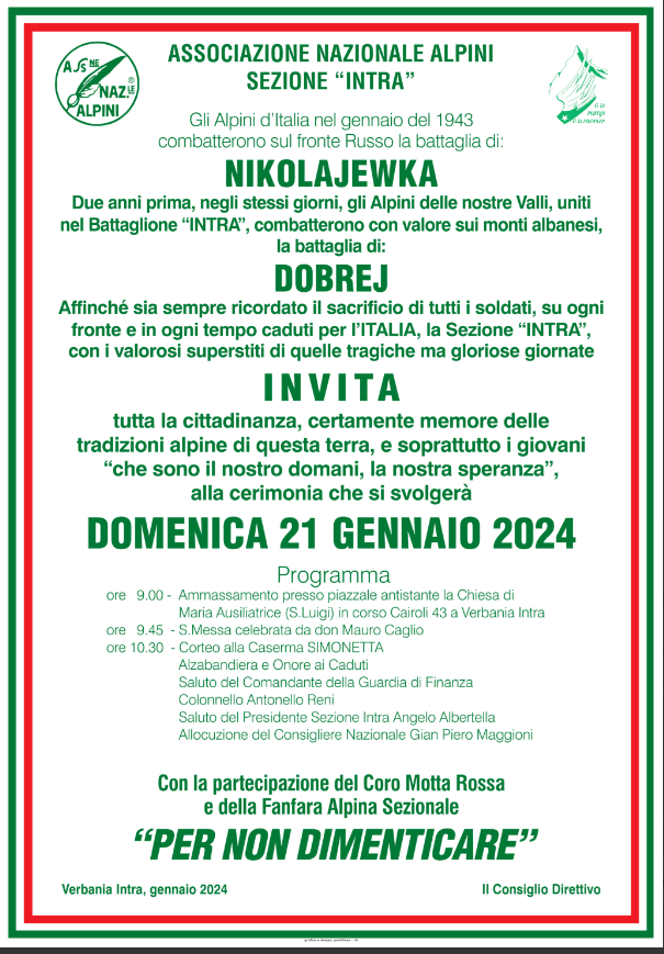Immagine: Commemorazione Alpini Sezione Intra