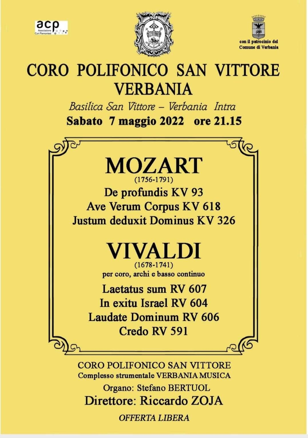 Immagine: concerto coro polifonico san vittore 7 maggio 22