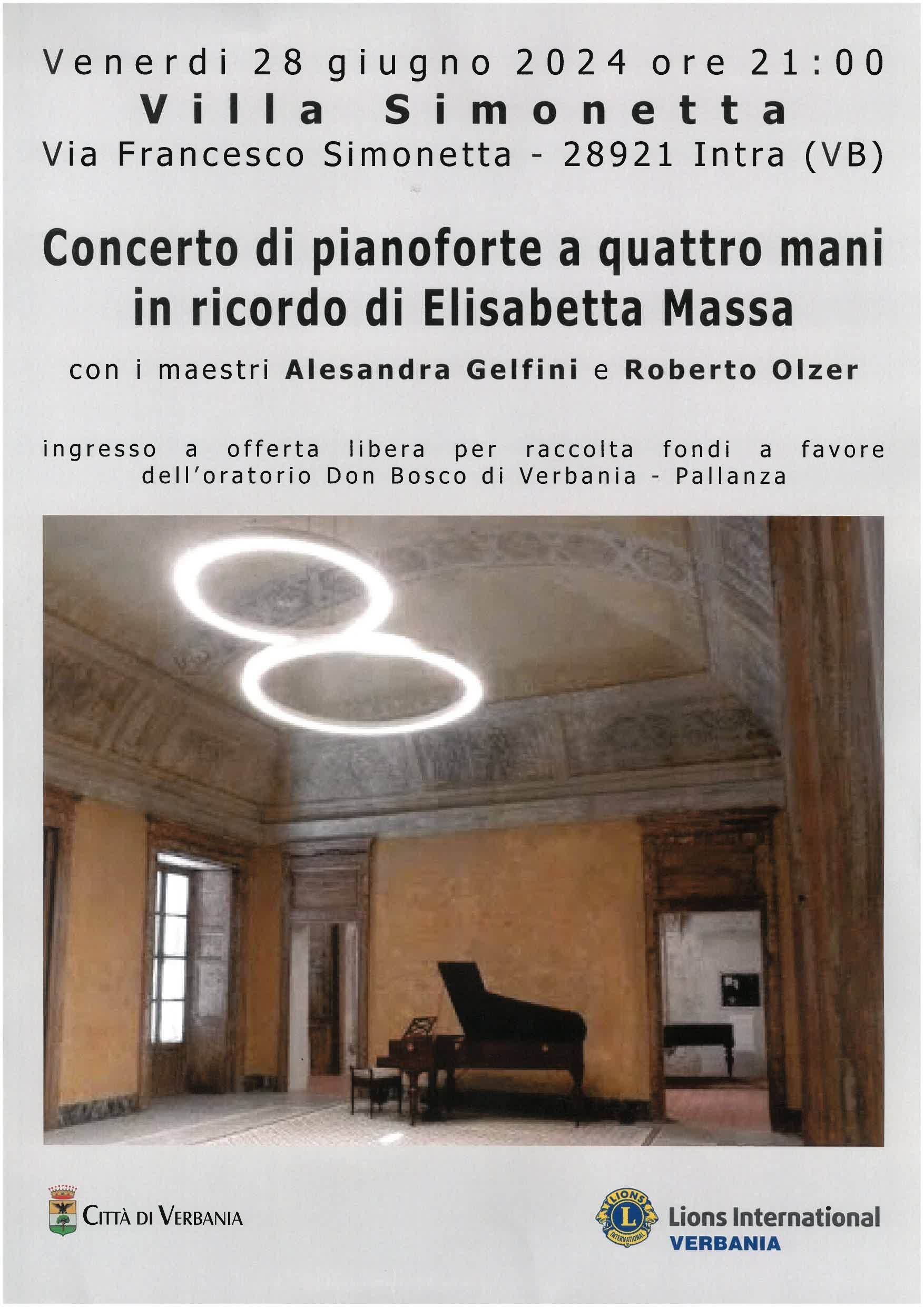 Immagine: Concerto Pianoforte Villa Simonetta