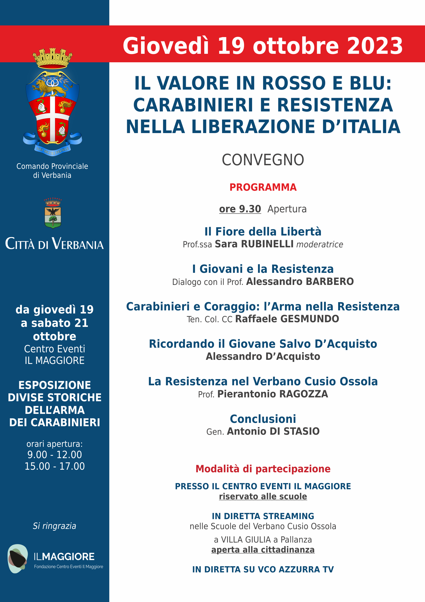 Immagine: Convegno 19 ottobre e mostra divise storiche