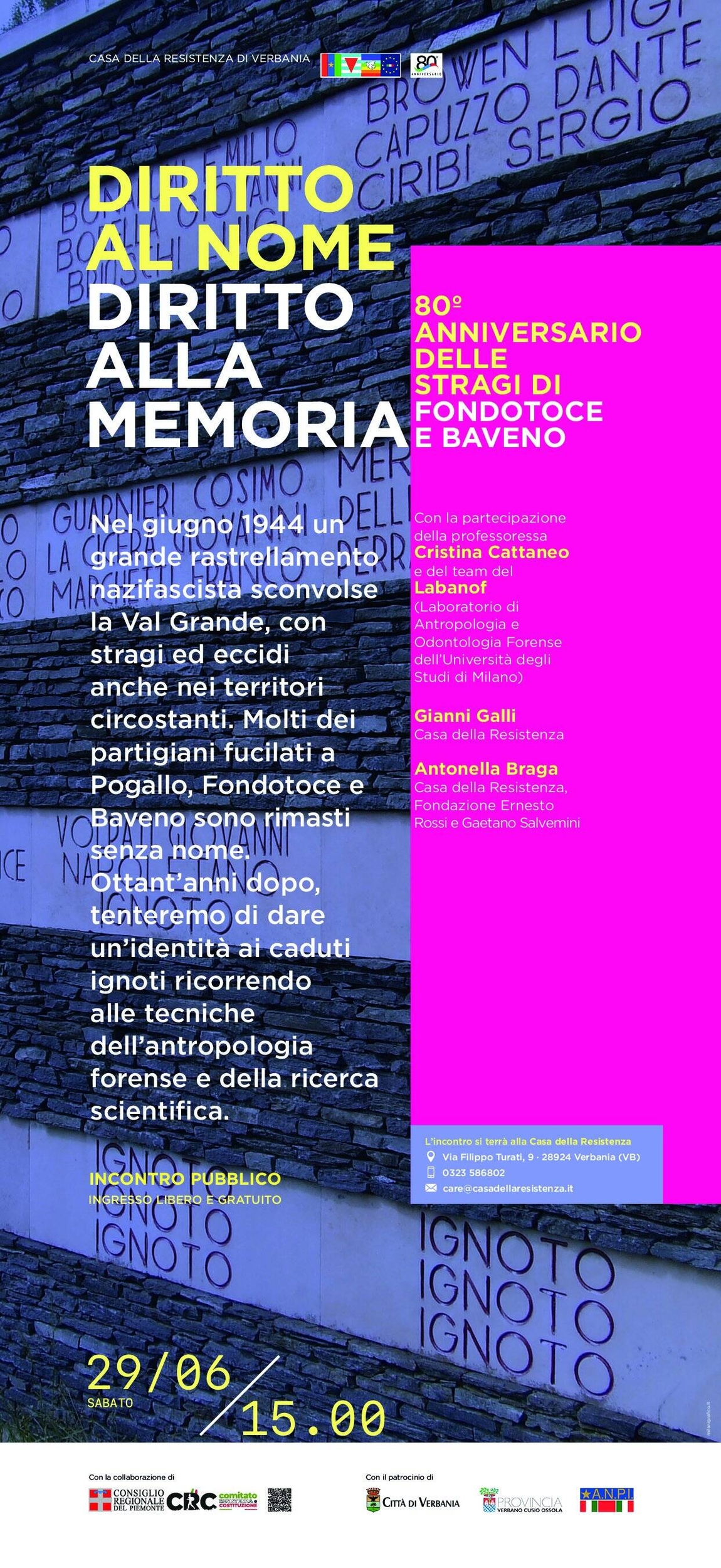 Immagine: Diritto al nome diritto alla Memoria