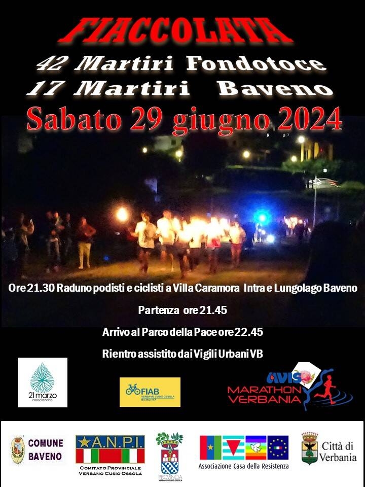 Immagine: Fiaccolata  42 Martiri di Fondotoce e 17 di Baveno