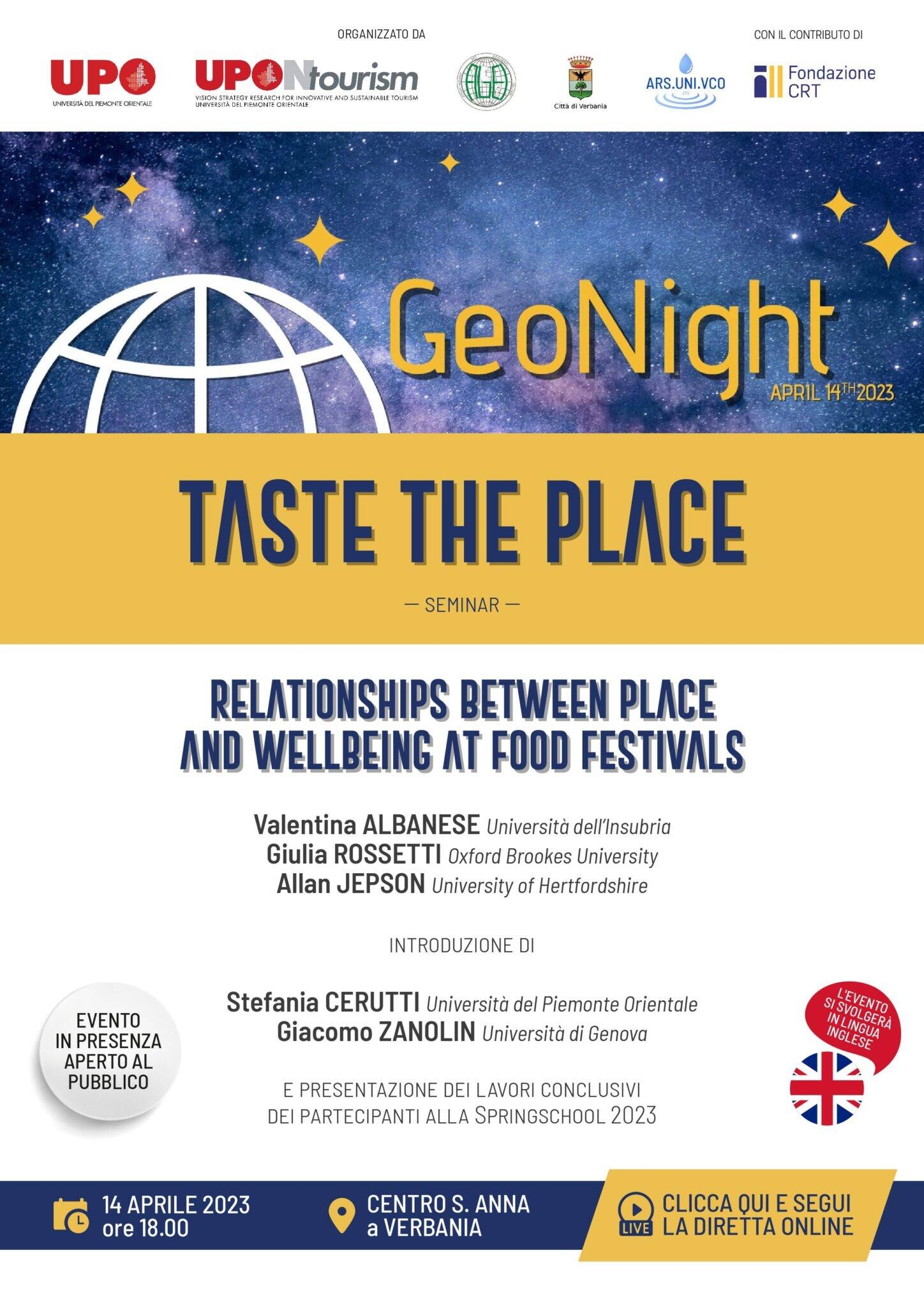 Immagine: Geonight 2023 Taste the Place
