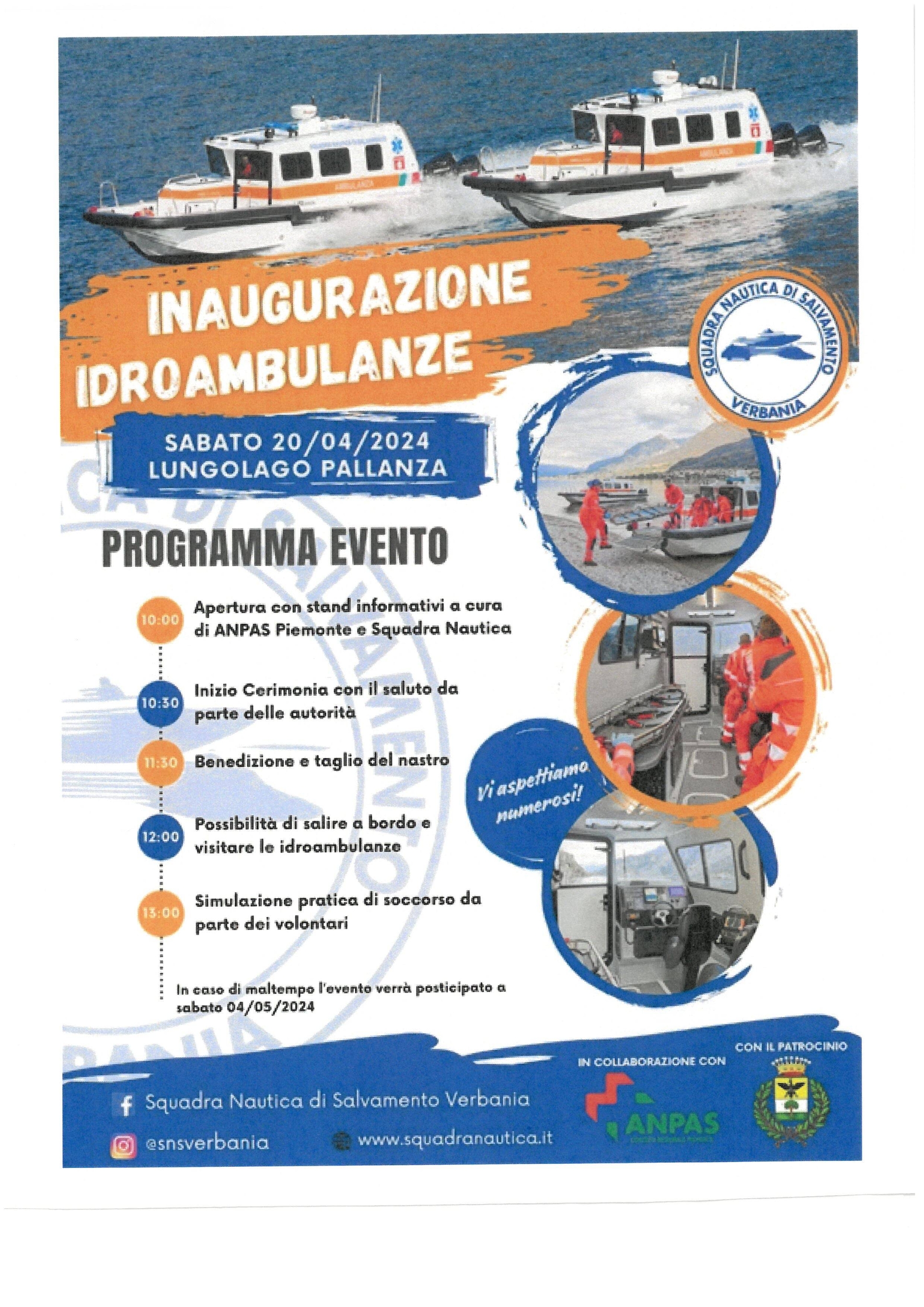 Immagine: Inaugurazione con il varo delle idroambulanze