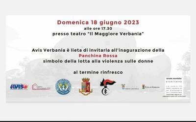 Immagine: Inaugurazione panchina rossa AVIS