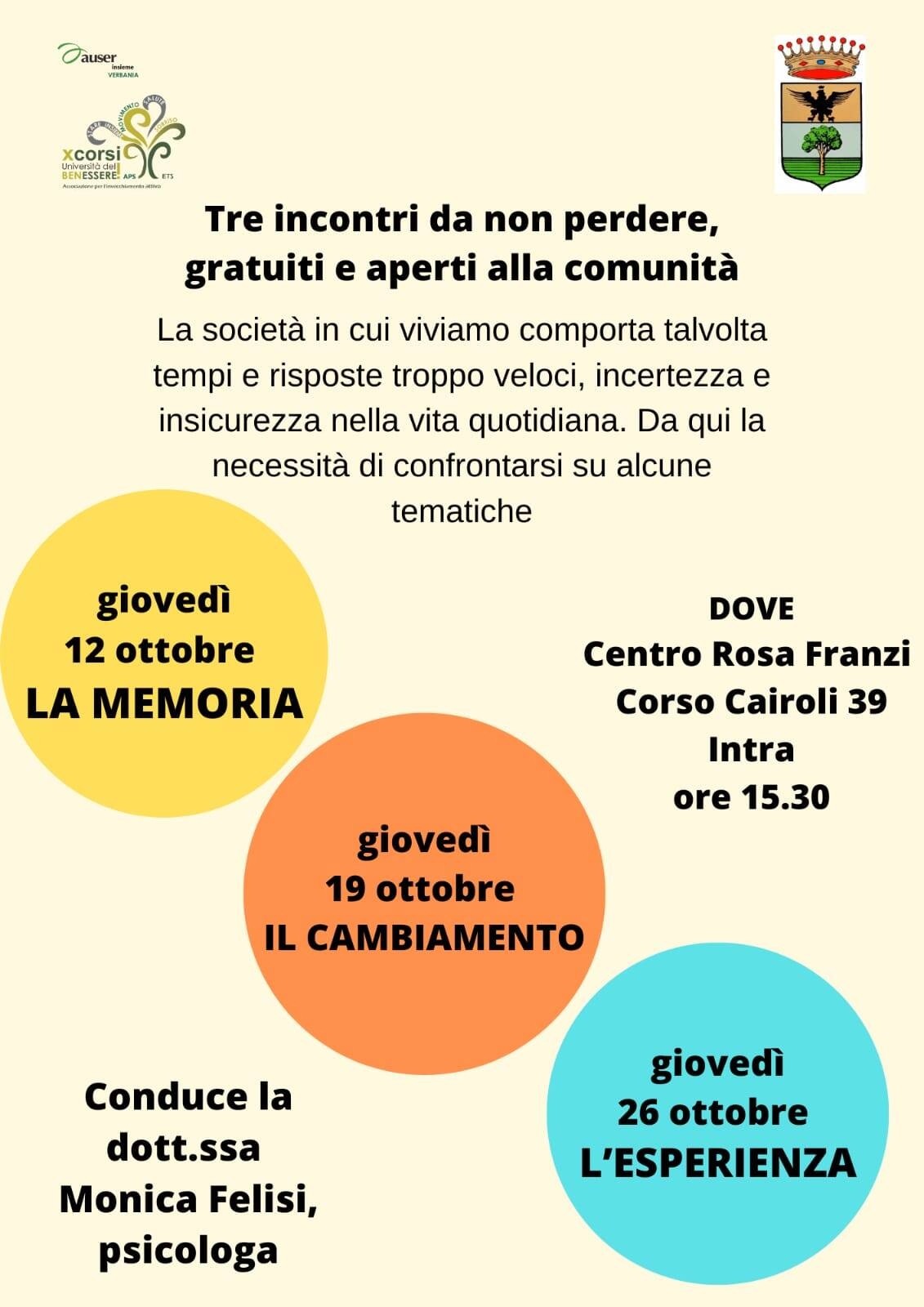 Immagine: Incontri AUSER ottobre 2023