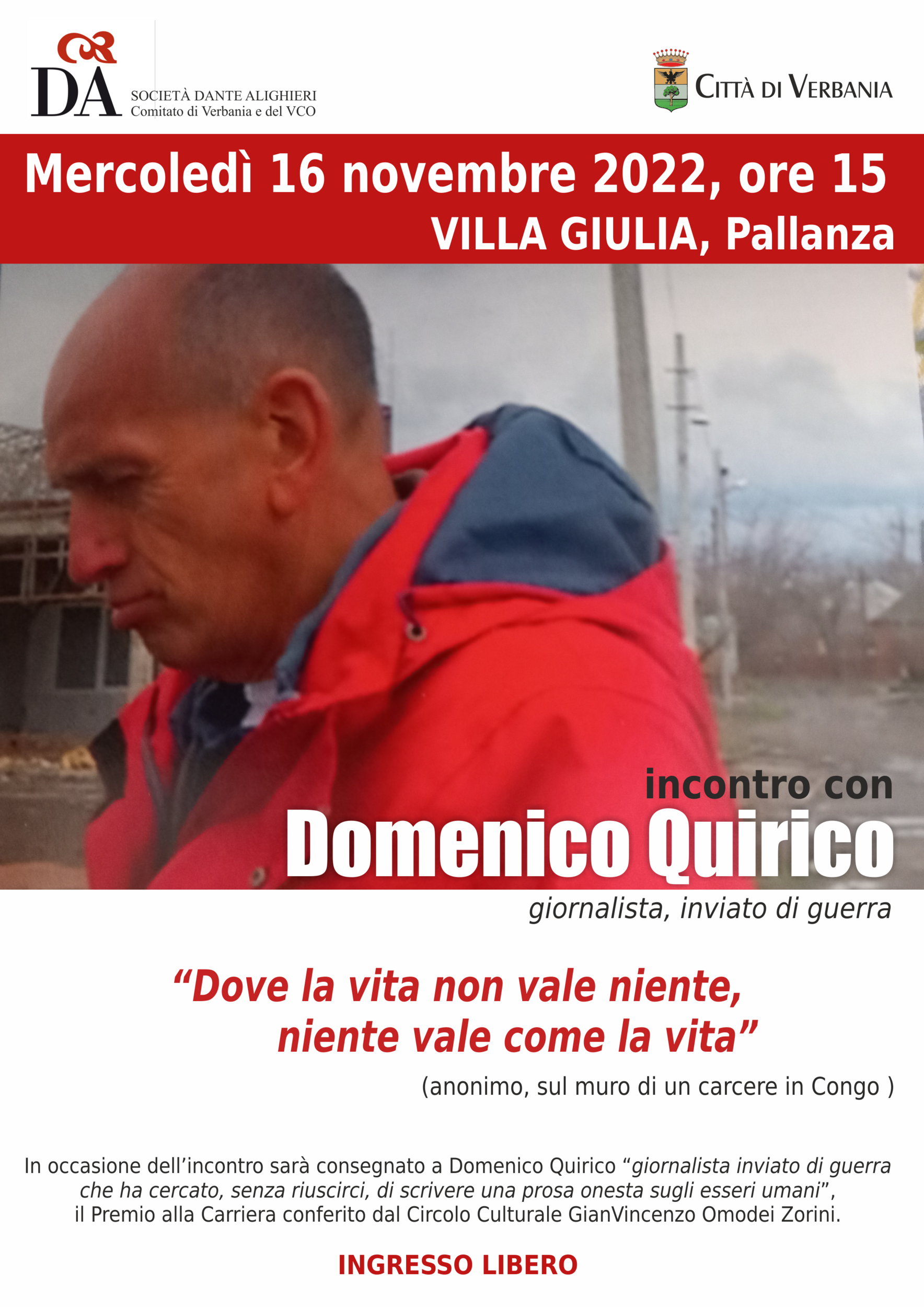 Immagine: incontro con DOMENICO QUIRICO 16 novembre 2022