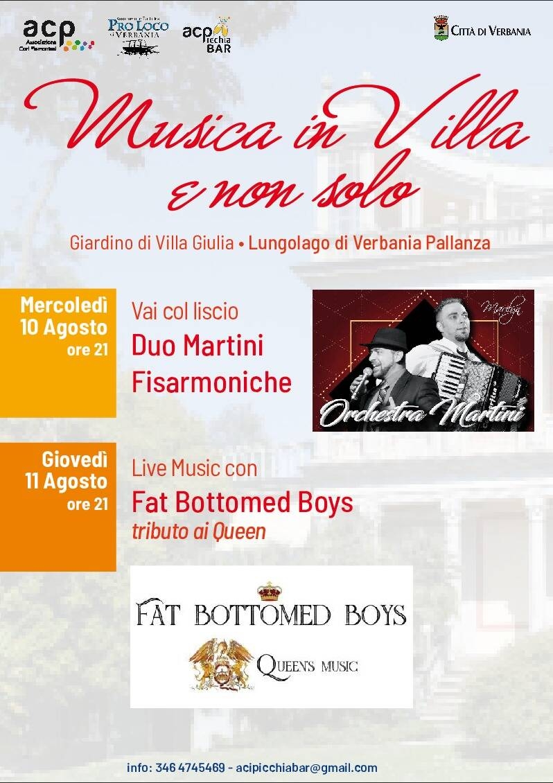 Immagine: musica in villa 10-11 agosto