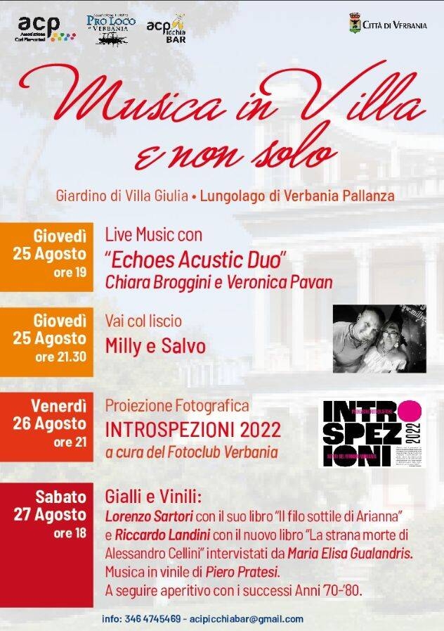 Immagine: musica in villa 25 27 agosto
