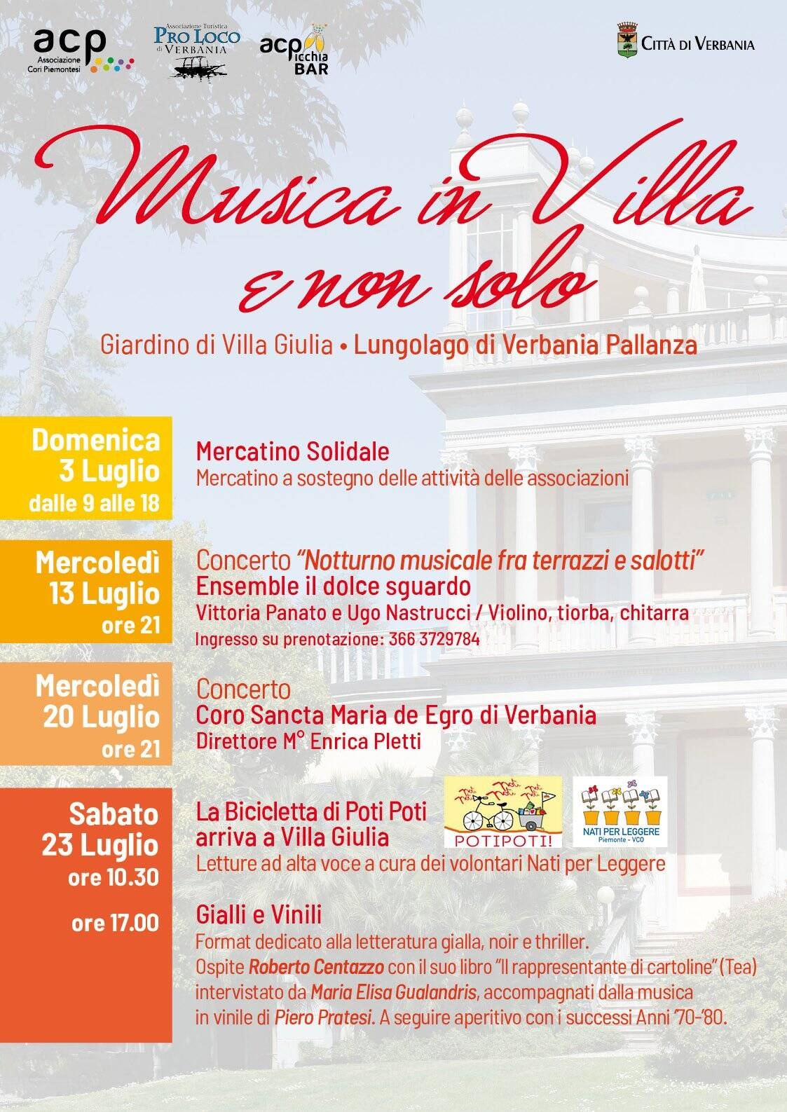 Immagine: Musica in Villa e non solo
