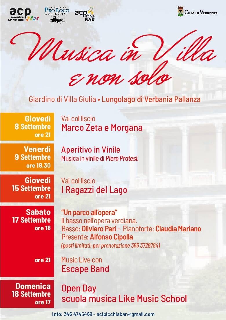 Immagine: Musica in Villa settembre 2022
