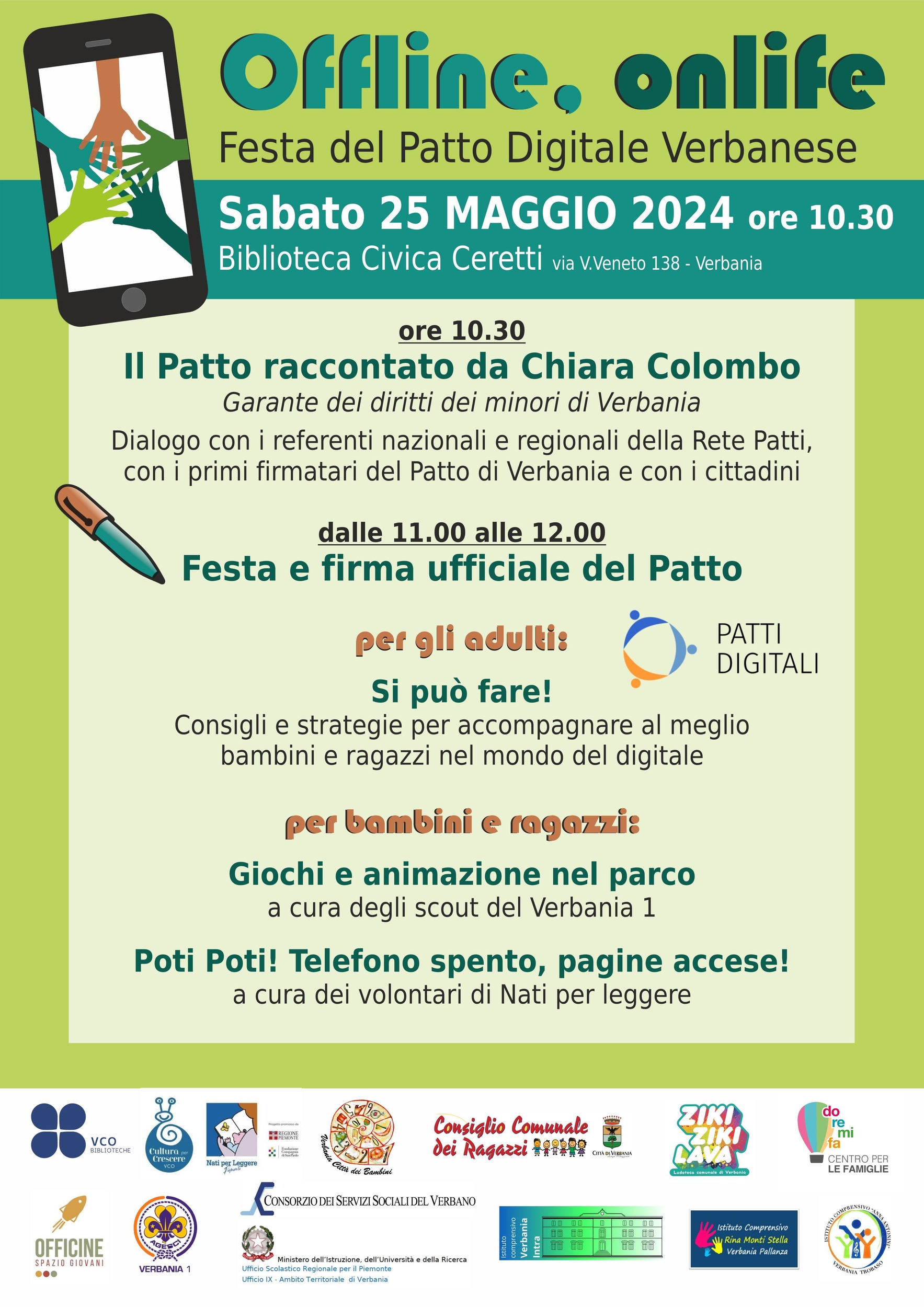 Immagine: Offline, online. Festa del patto digitale Verbanese