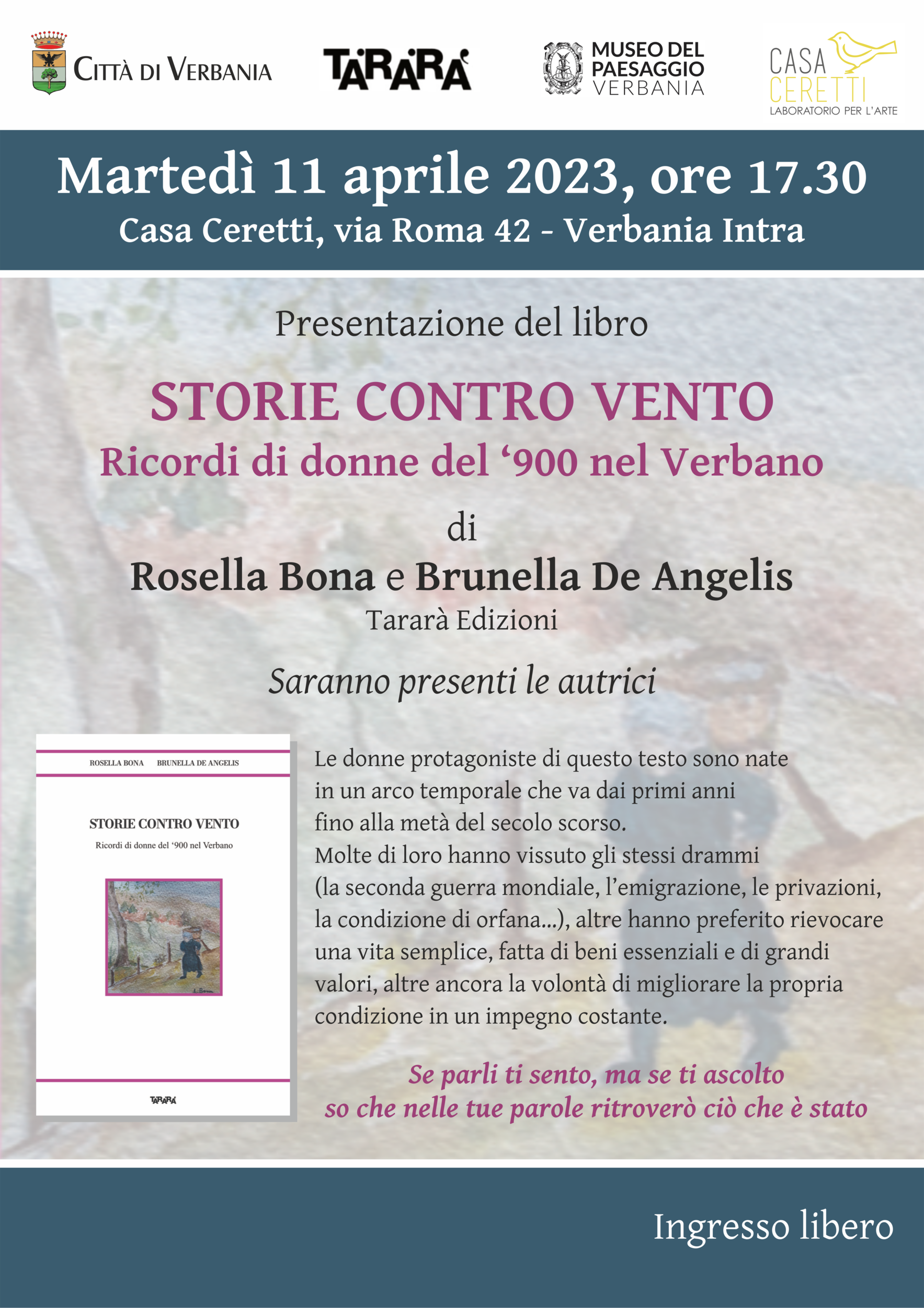 Immagine: presentazione storie contro vento