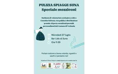 Immagine: pulizia spiagge suna 27 07