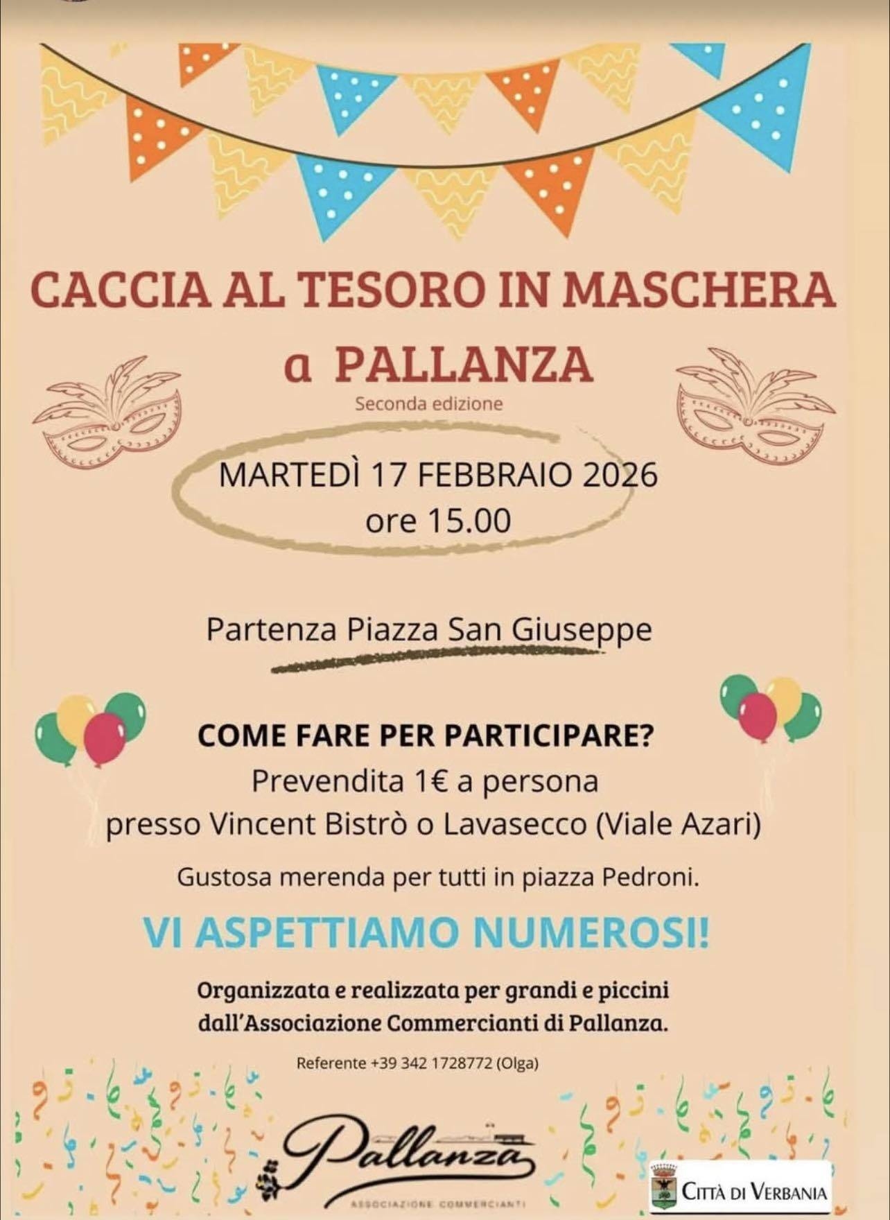 Caccia al tesoro in maschera a Pallanza