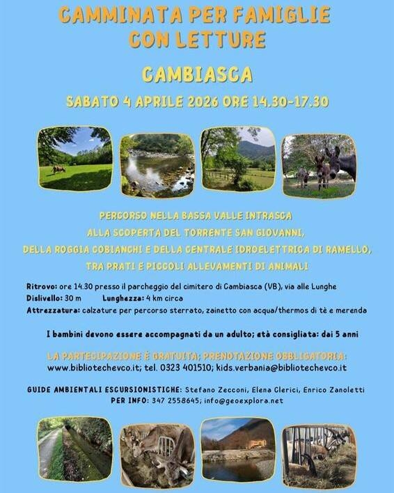 Camminata per famiglie con letture a Cambiasca