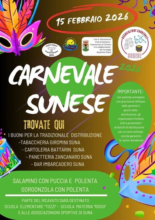 Immagine: Carnevale Sunese 2026
