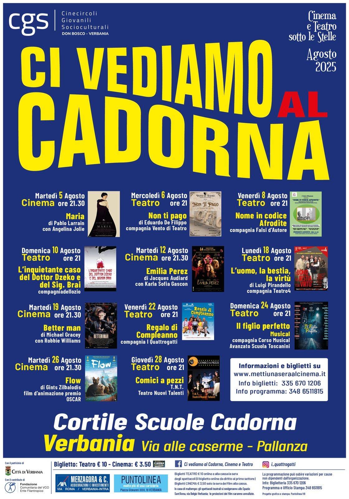 Ci vediamo al Cadorna - Cinema e Teatro sotto le stelle 2025