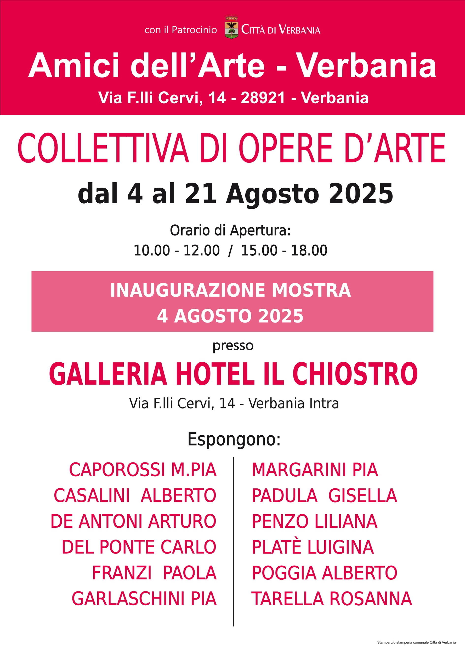 Collettiva di Opere d'Arte - Amici dell'Arte Verbania