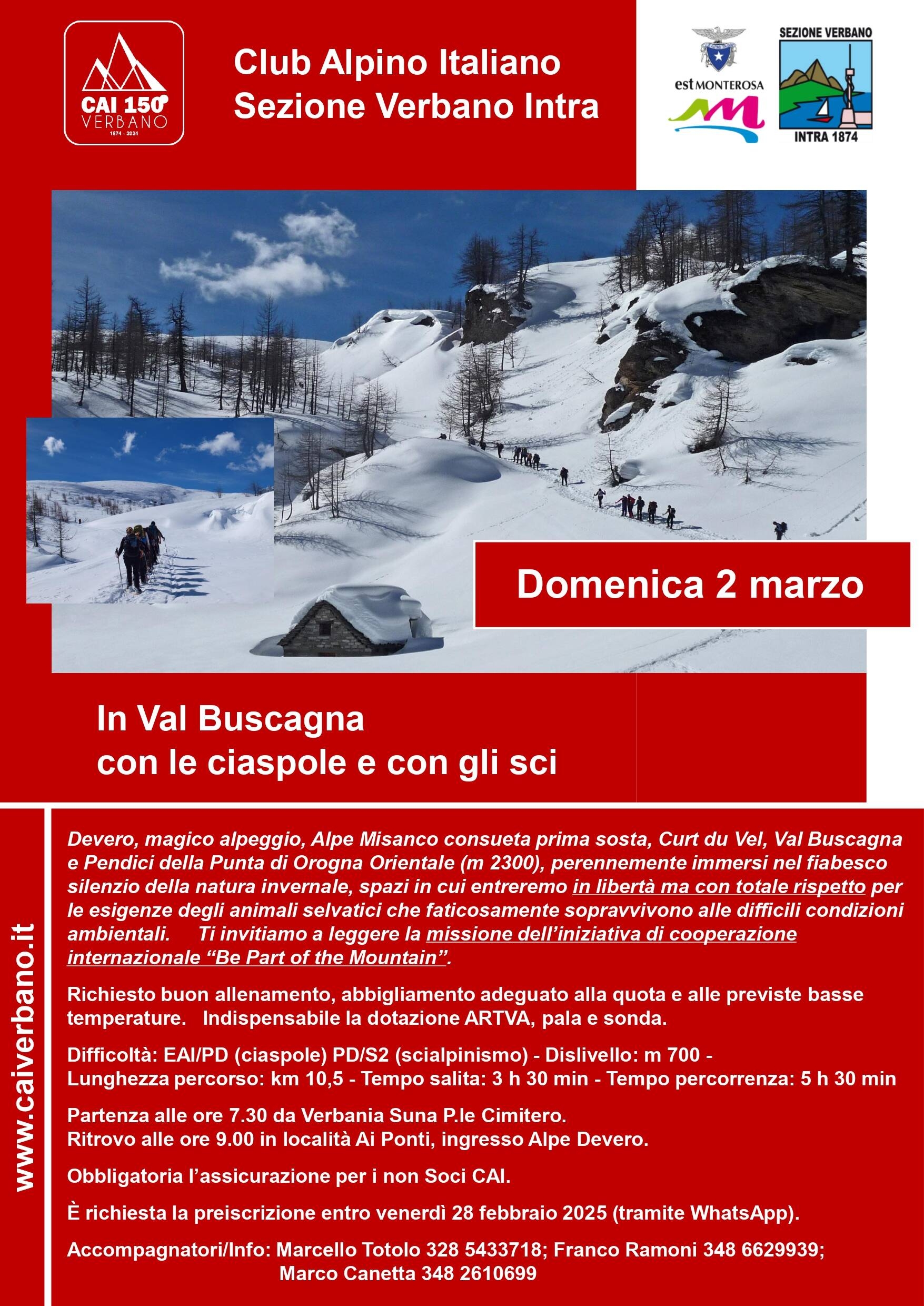 Escursione CAI Verbano Val Buscagna