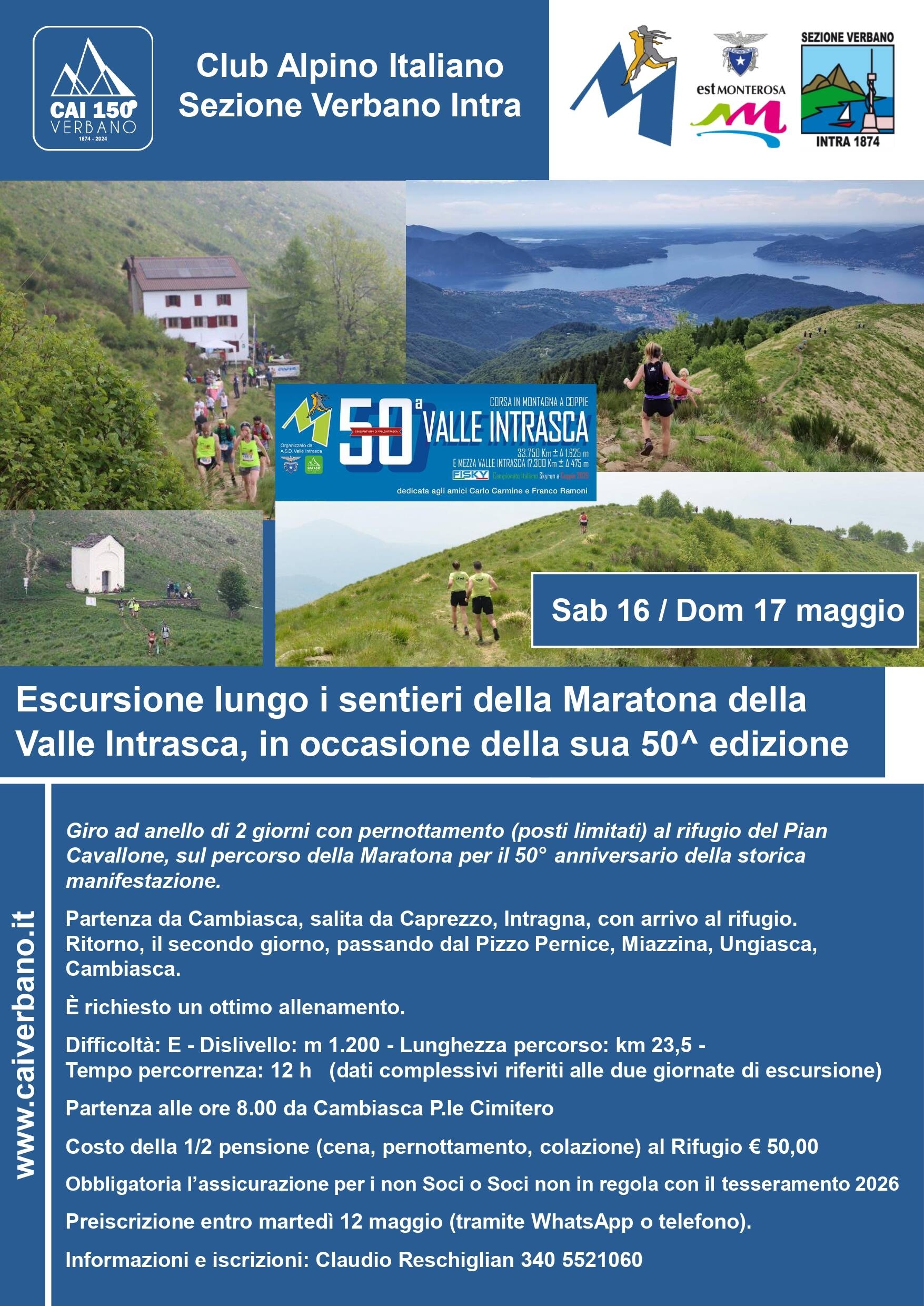‍Escursione lungo i sentieri della Maratona della Valle Intrasca in occasione della sua 50^ edizione