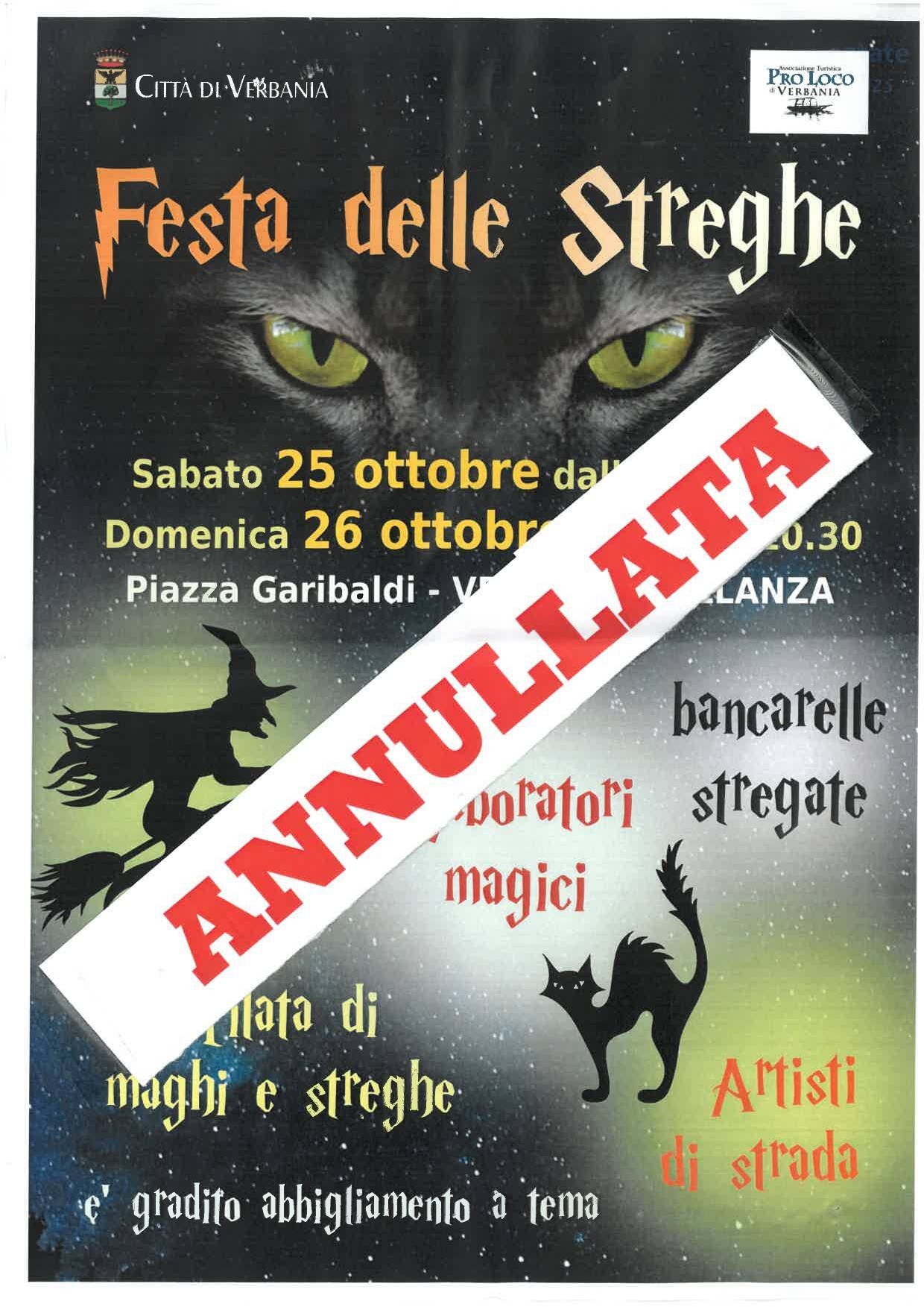 Festa delle Streghe 25 26 ottobre ANNULLATO