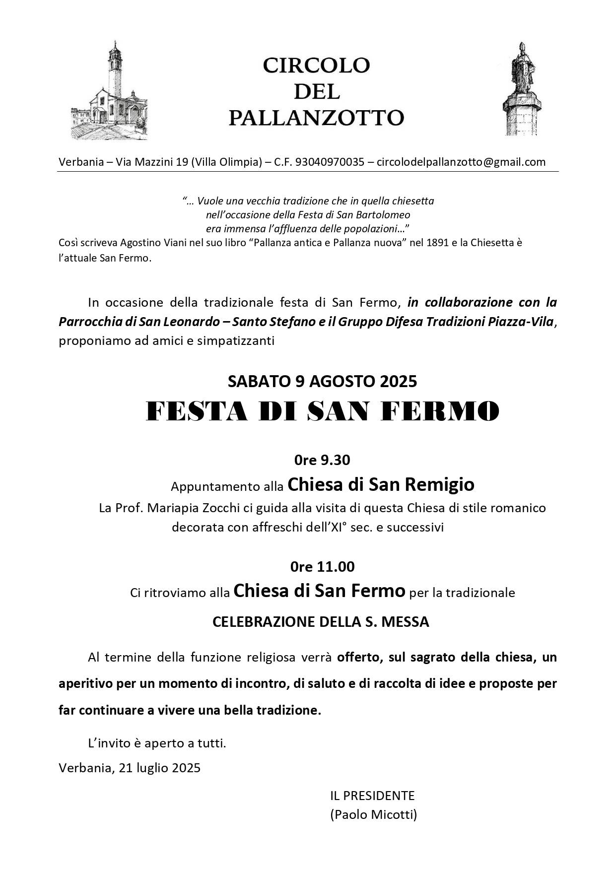 Festa di San Fermo del Circolo del Pallanzotto