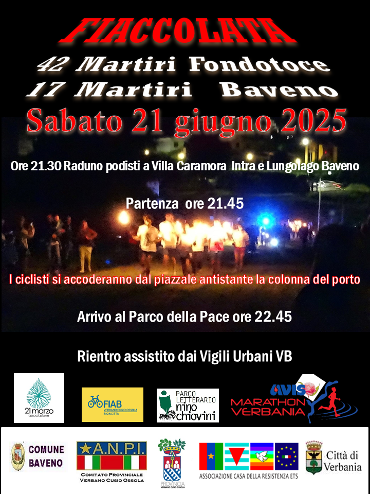 Fiaccolata 42 Martiri Fondotoce 17 Martiri Baveno