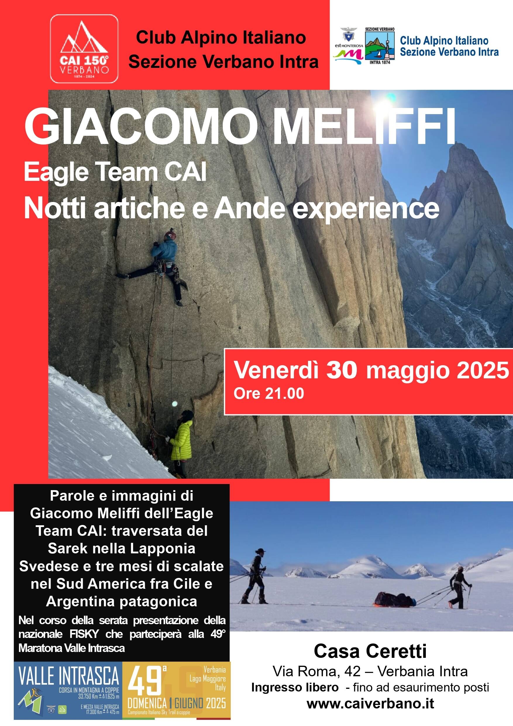 Giacomo Meliffi dell’Eagle Team CAI. Notti artiche e Ande experience