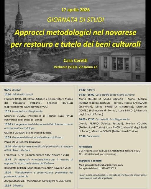 Immagine: Giornata di studi: "Approcci metodologici nel novarese per restauro e tutela dei beni culturali"