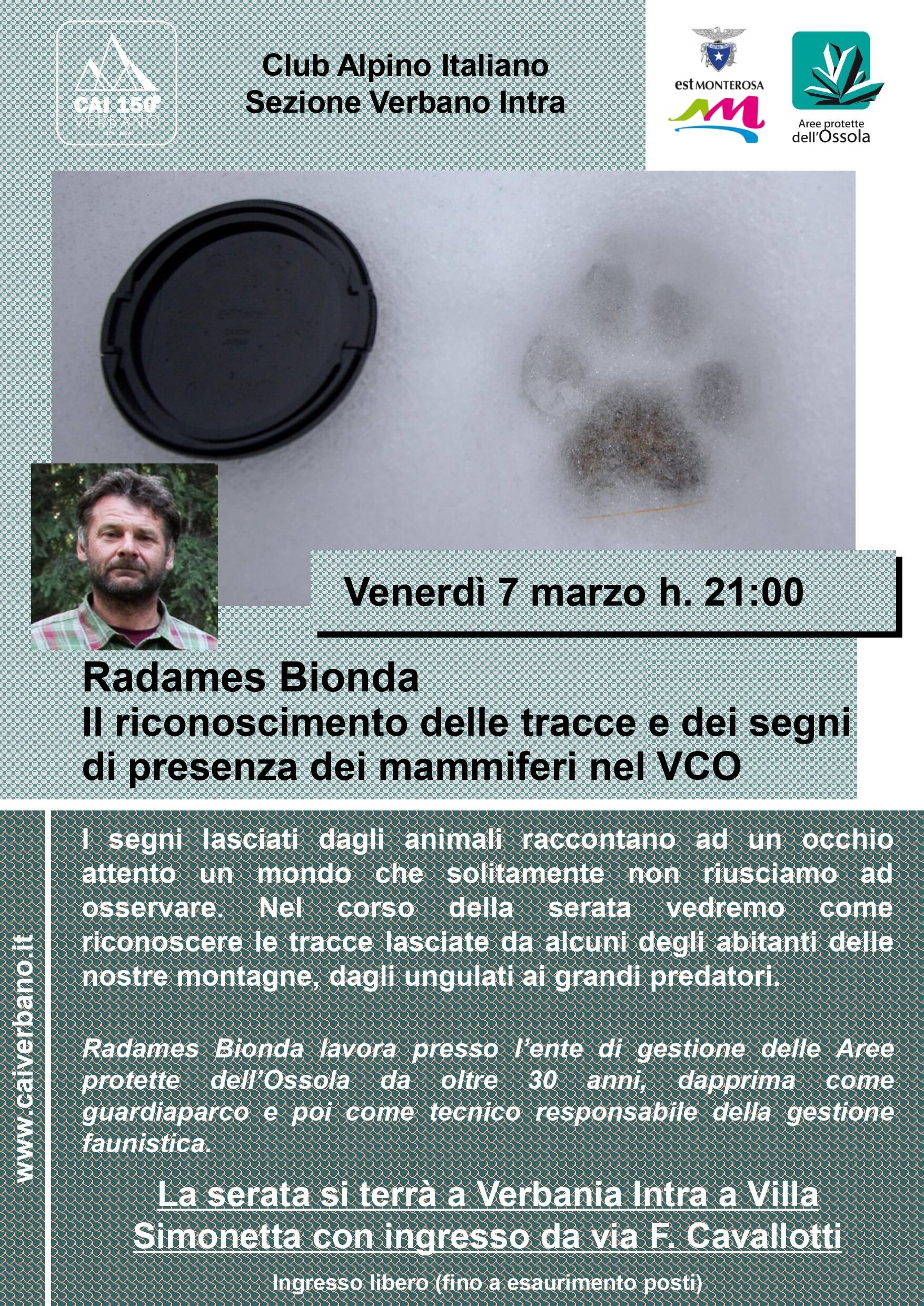 Il riconoscimento delle tracce e dei segni di presenza dei mammiferi nel VCO