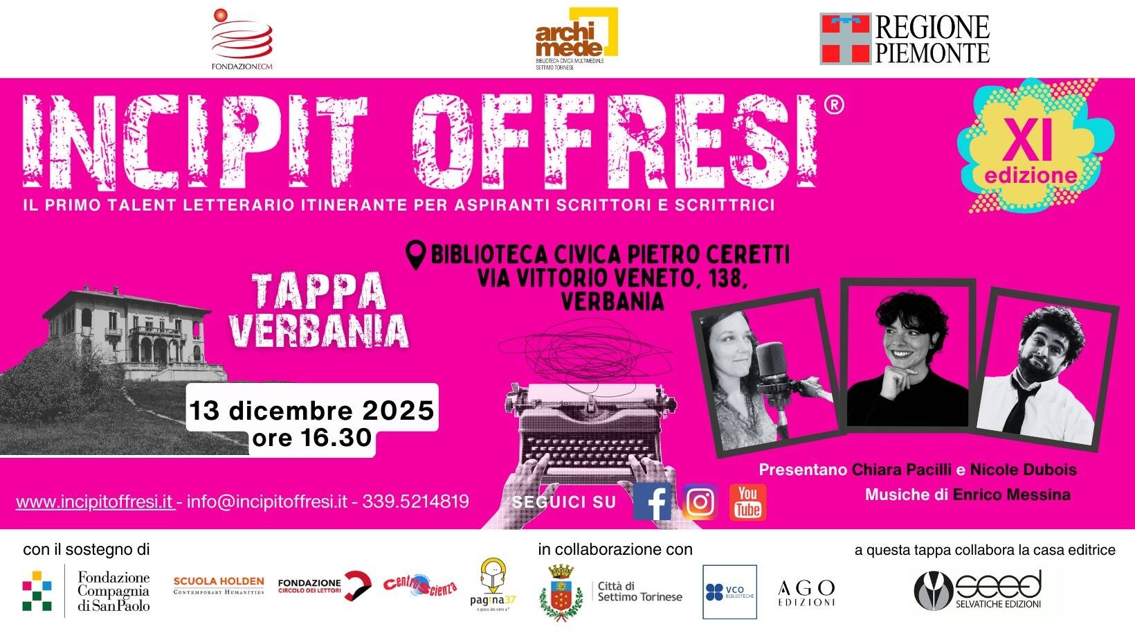 Incipit offresi a Verbania - XI 