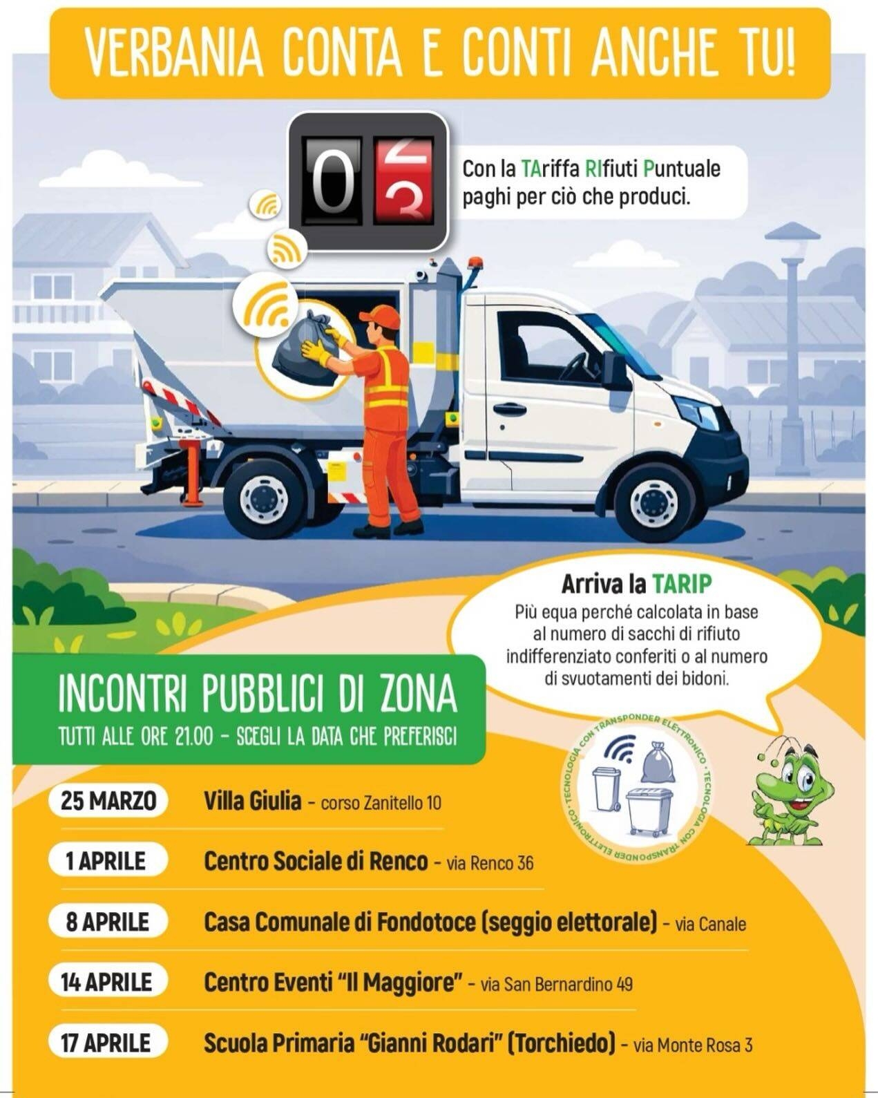 Incontri pubblici di zona TARIP (Tariffa Rifiuti Puntuale)
