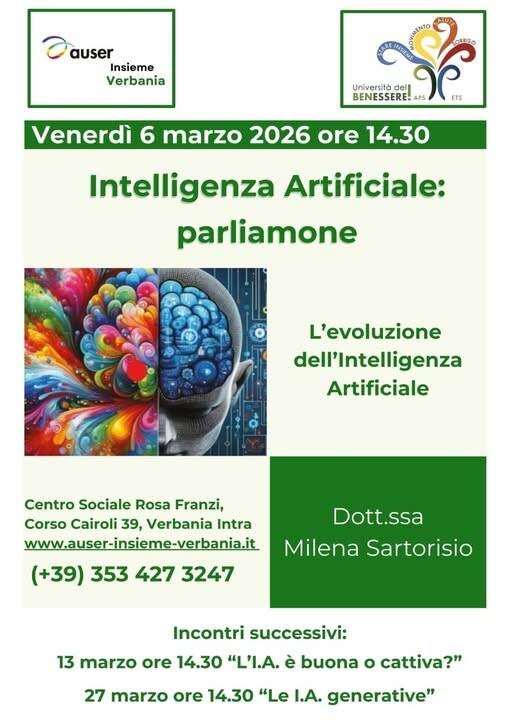 Immagine: INTELLIGENZA ARTIFICIALE : PARLIAMONE