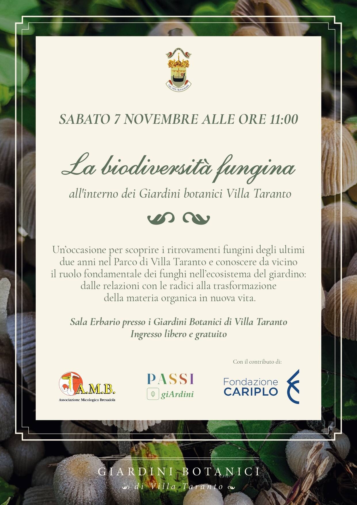 Immagine: La biodiversità fungina dei Giardini Botanici Villa Taranto