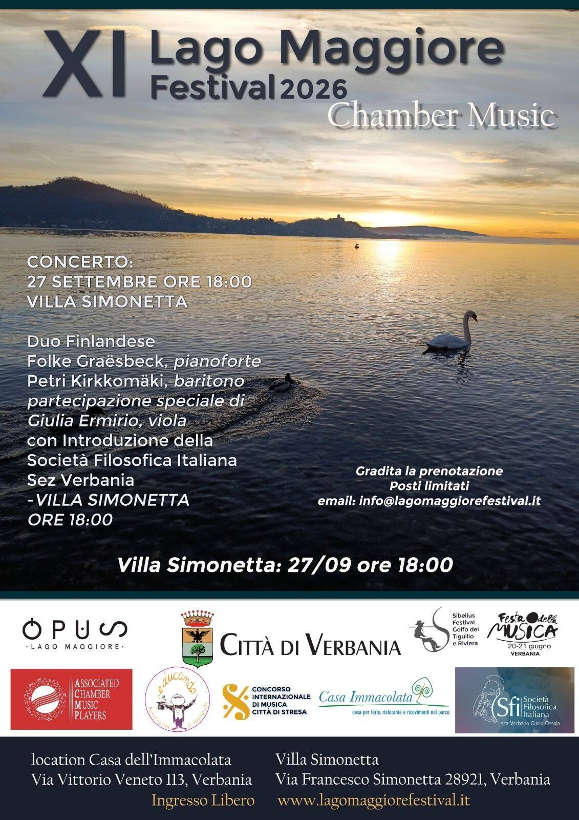 Immagine: Lago Maggiore Festival XI edizione 2026 locandina