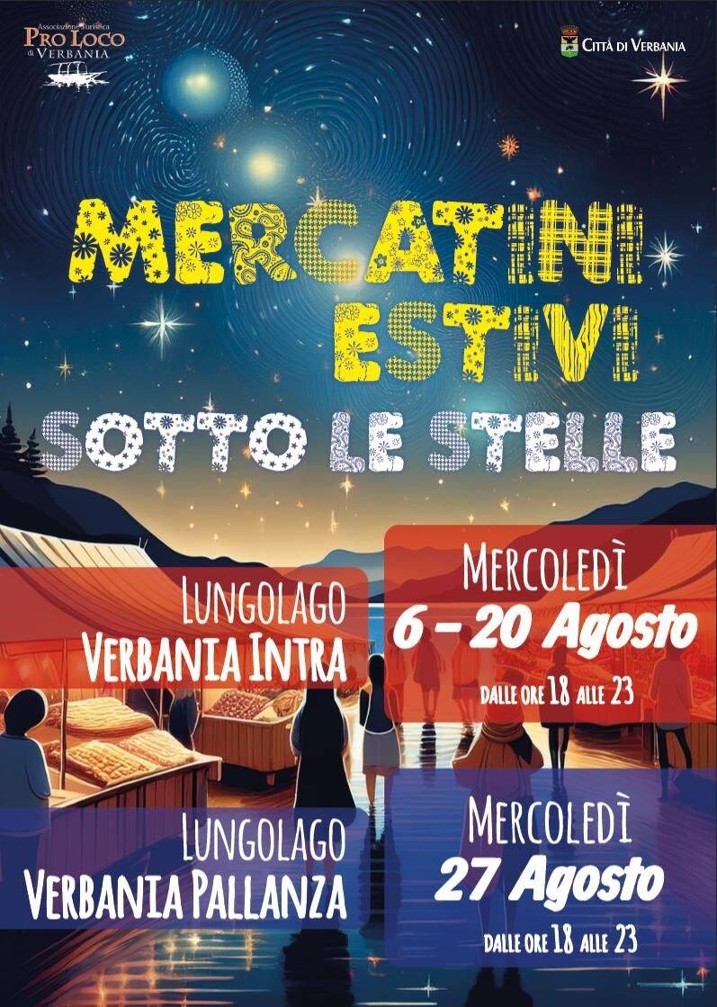 Mercatini Estivi sotto le stelle agosto 2025