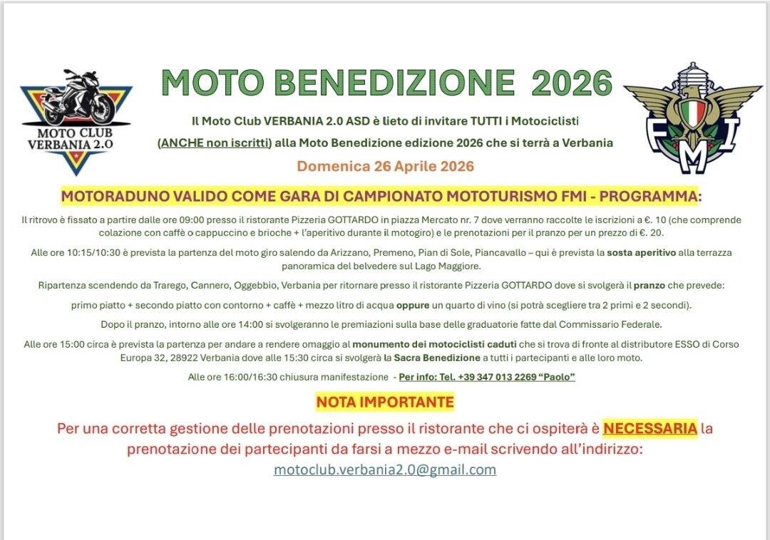 Immagine: Motobenedizione 2026