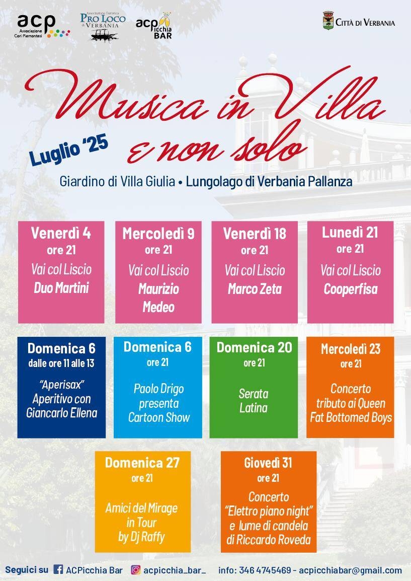 Musica in Villa e non solo- luglio '25