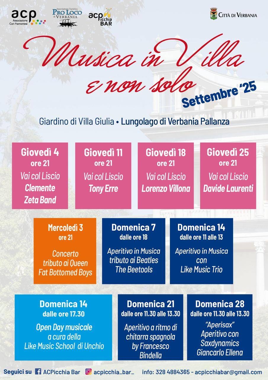 Musica in Villa ... e non solo-Settembre 2025