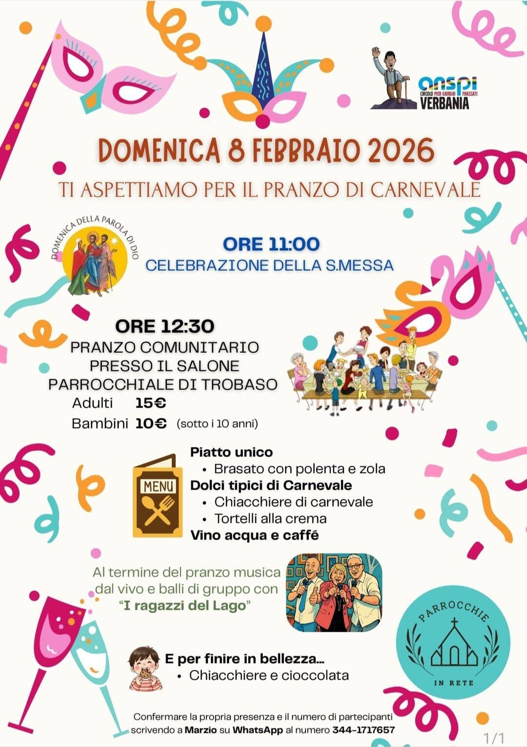 Immagine: parrocchia Trobaso Carnevale 2026