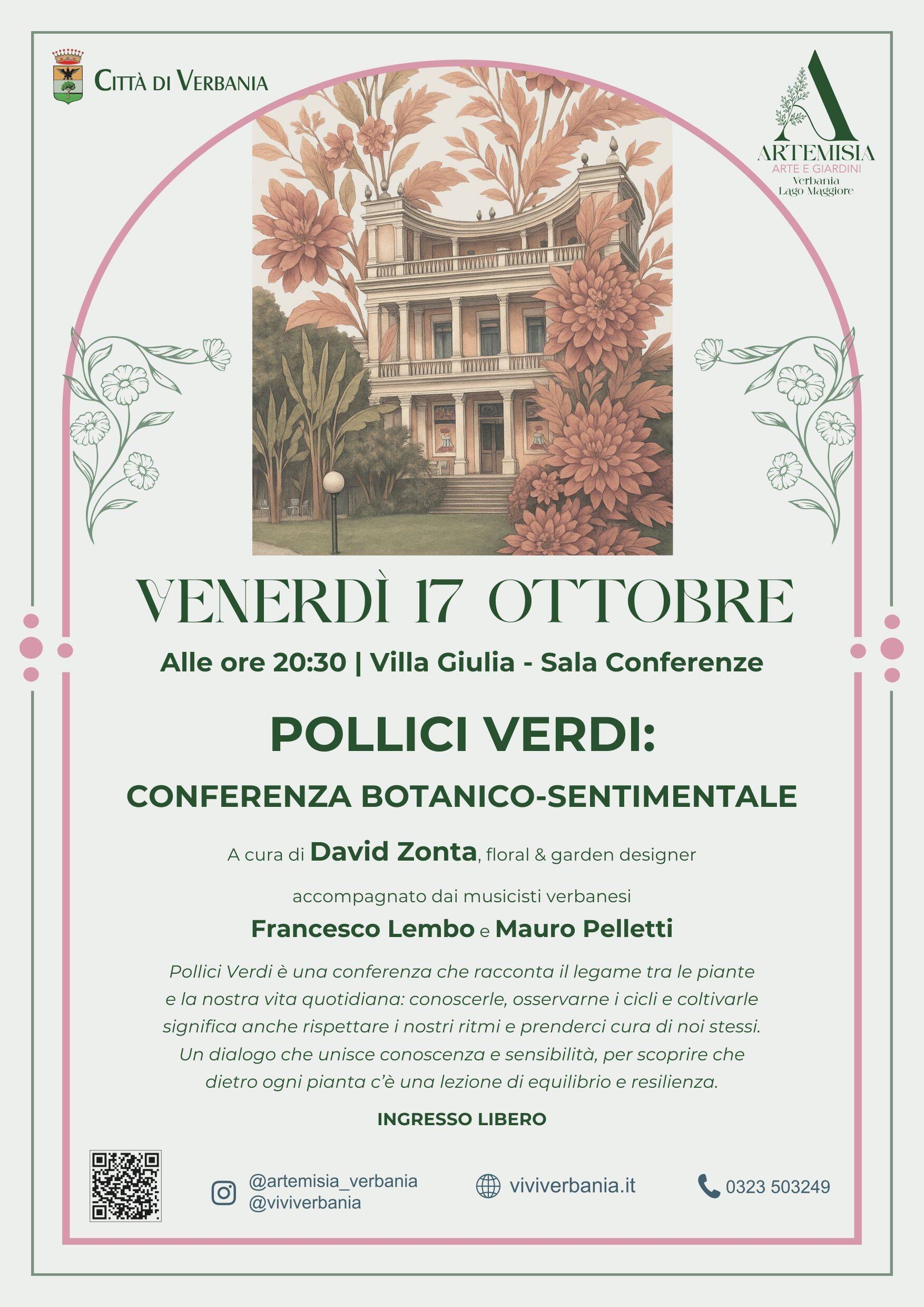 Pollici verdi: conferenza botanico-sentimentale