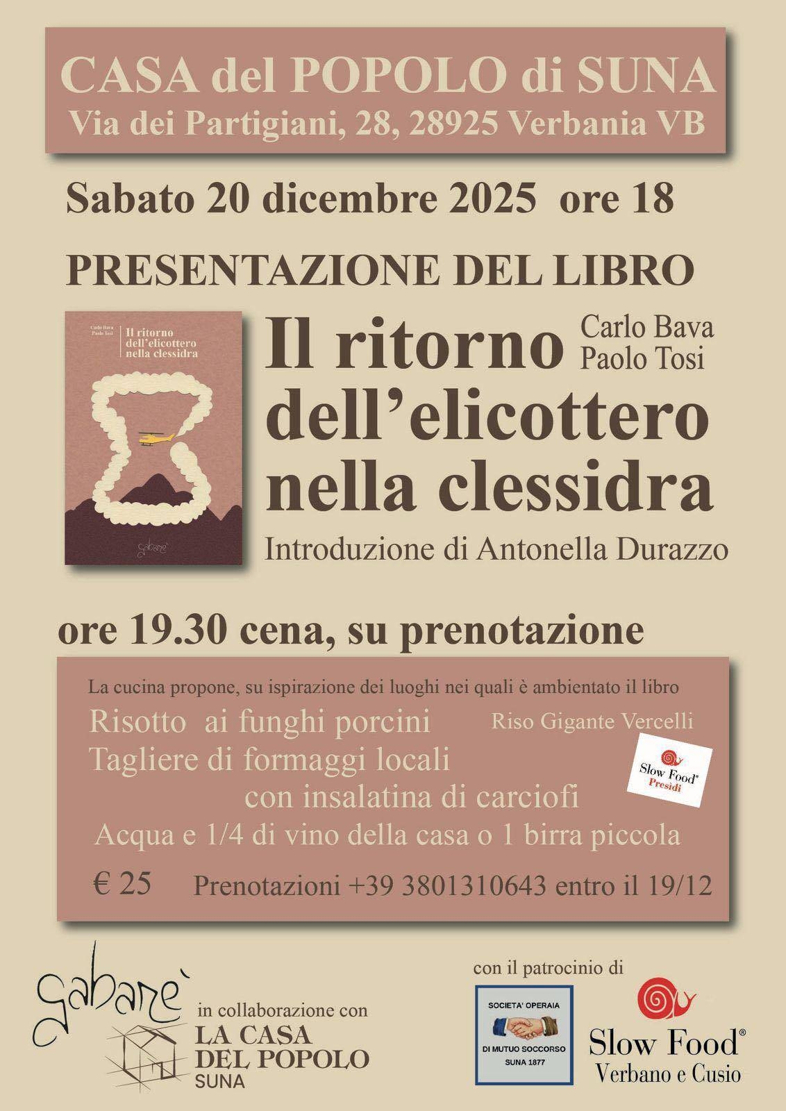 Presentazione del libro “Il ritorno dell’elicottero nella clessidra