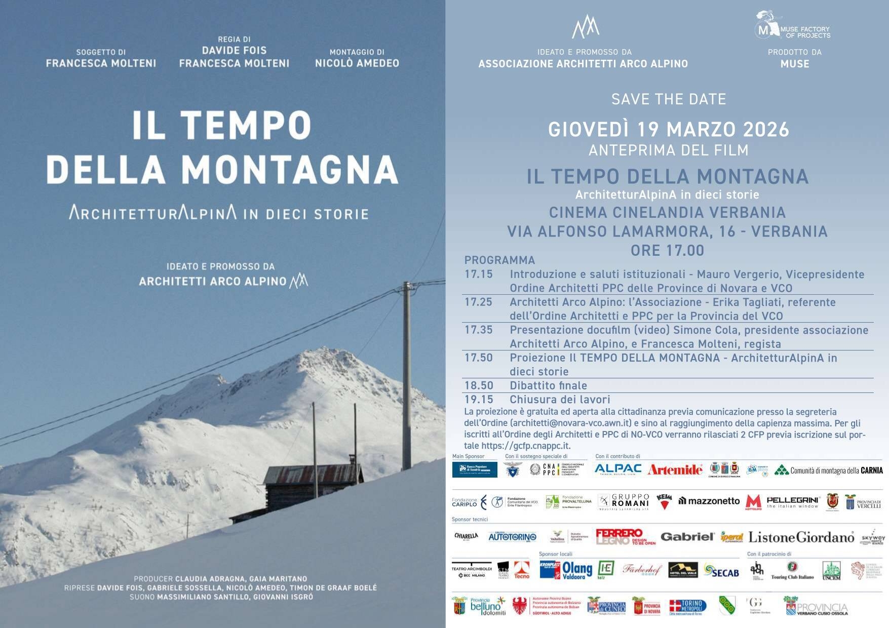 Presentazione docufilm IL TEMPO DELLA MONTAGNA - ArchitetturAlpinA in dieci storie