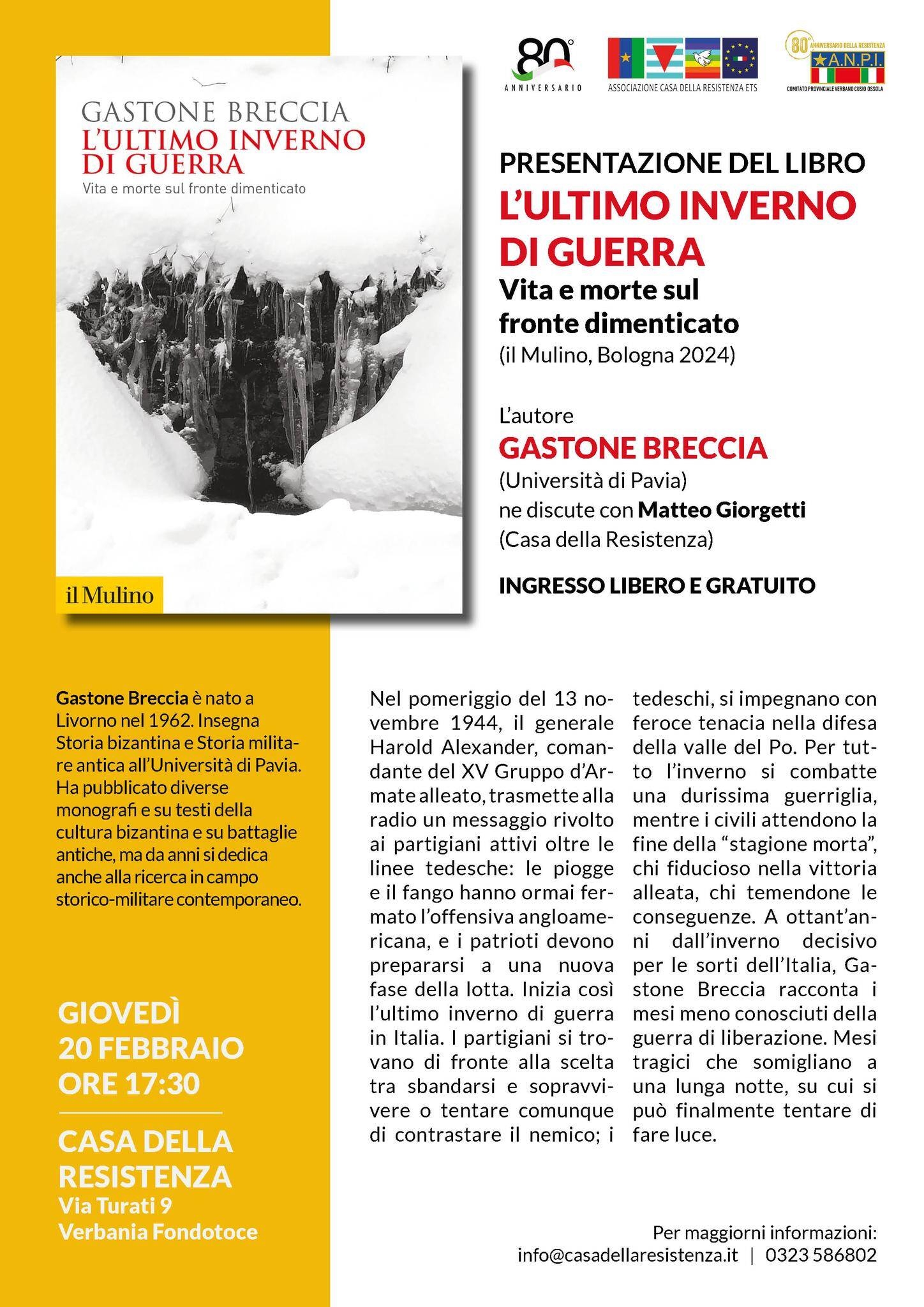 Immagine: Presentazione libro: "L'ultimo inverno di guerra. Vita e morte sul fronte dimenticato"