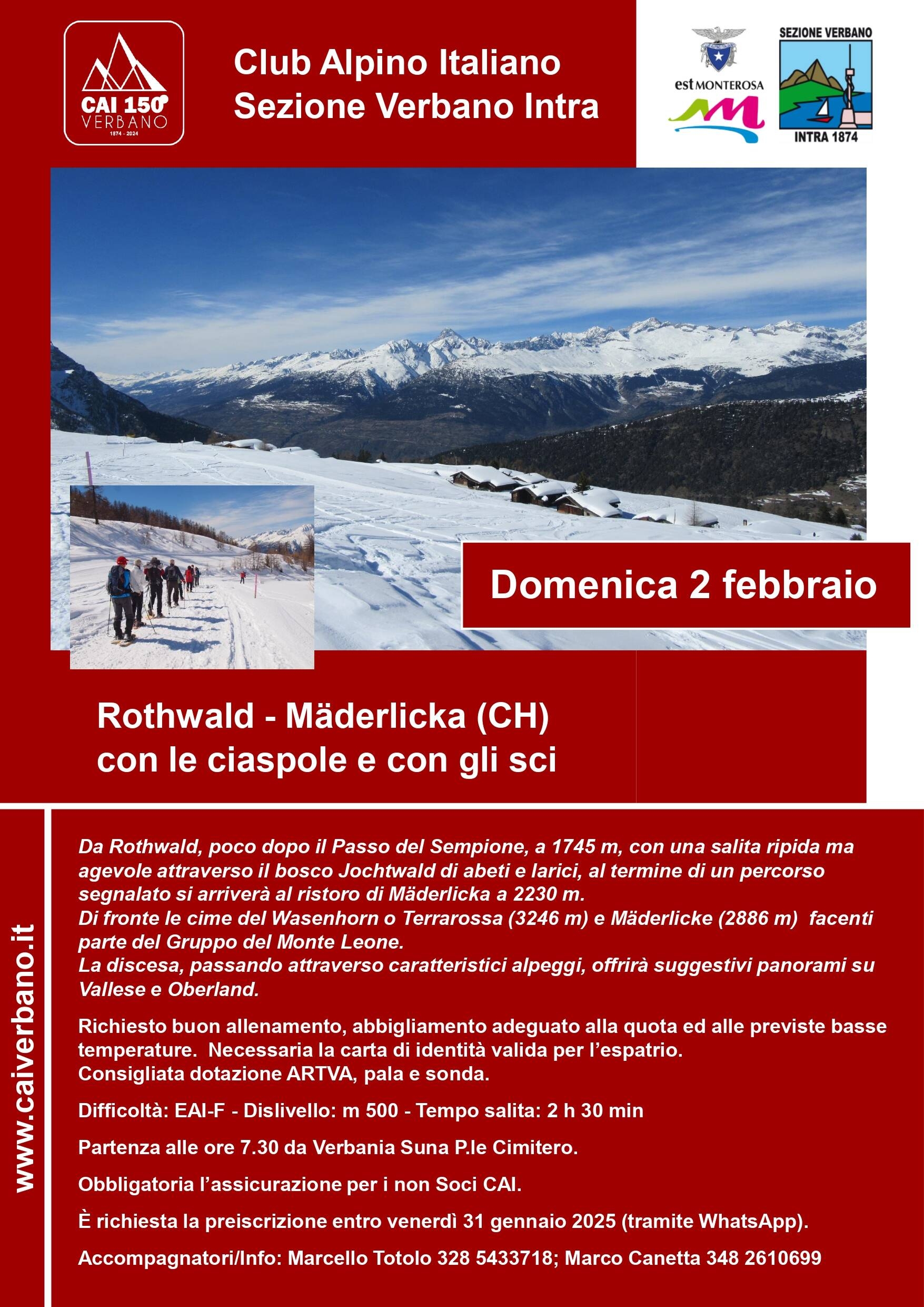 Rothwald - Mäderlicka (CH) con le ciaspole e con gli sci