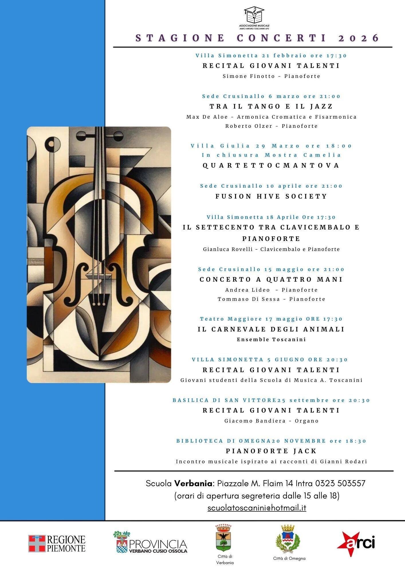 Stagione Concerti 2026 Scuola Toscanini