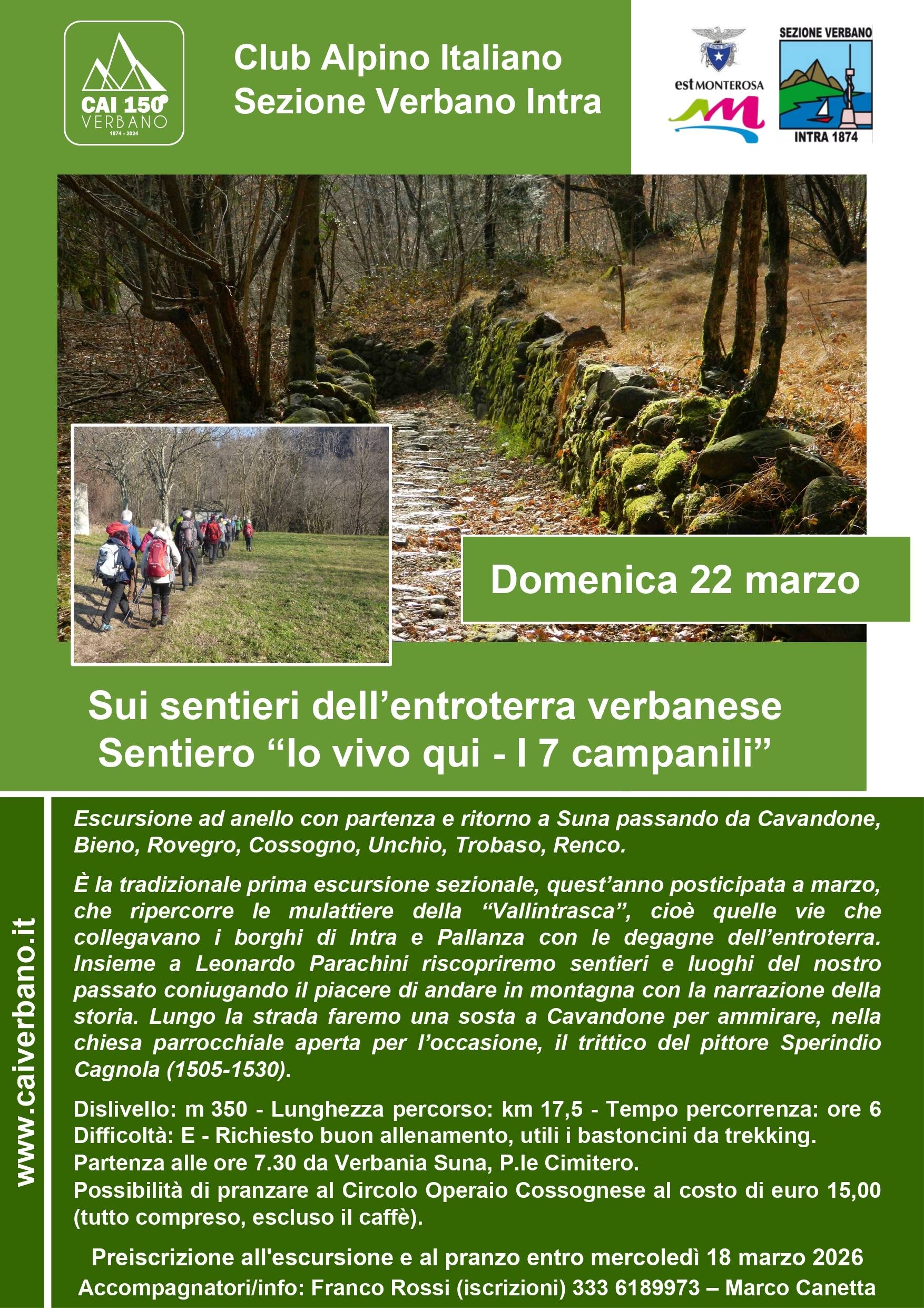 Sui sentieri dell'Entroterra verbanese, sentiero "Io vivo qui, i 7 campanili"