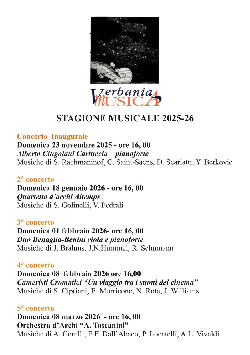 Immagine: Verbania Musica 2025 2026